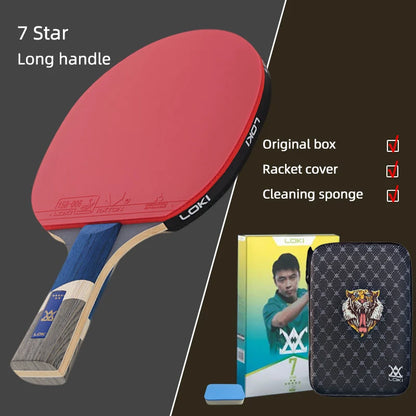 9 Star Table Tennis Racket Professional 5+2 Carbon Ping Pong Paddle 6/7/8/9 Star Ultra Offensive with Sticky Rubbers