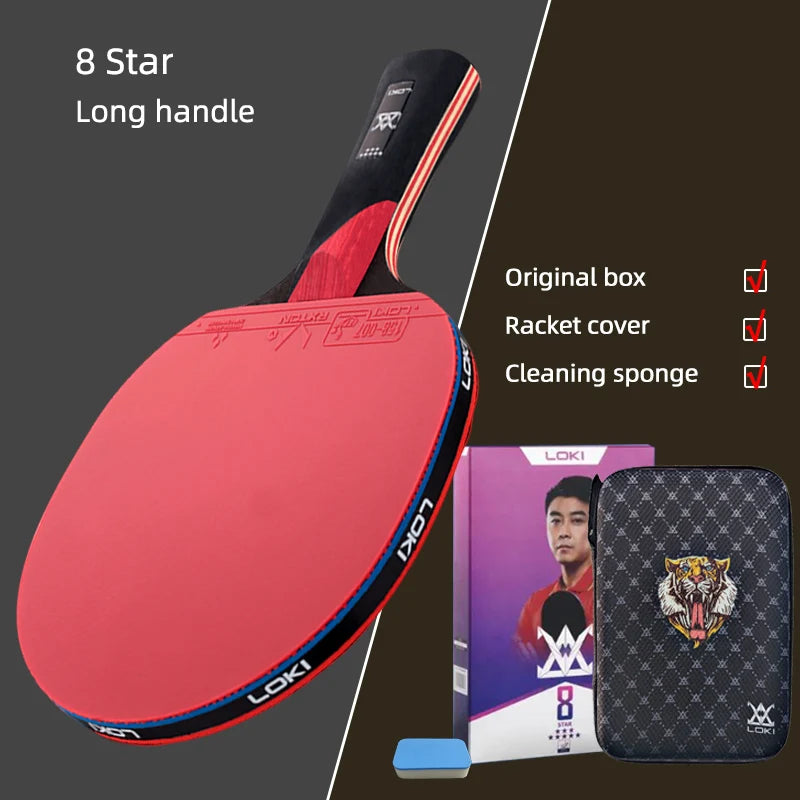9 Star Table Tennis Racket Professional 5+2 Carbon Ping Pong Paddle 6/7/8/9 Star Ultra Offensive with Sticky Rubbers