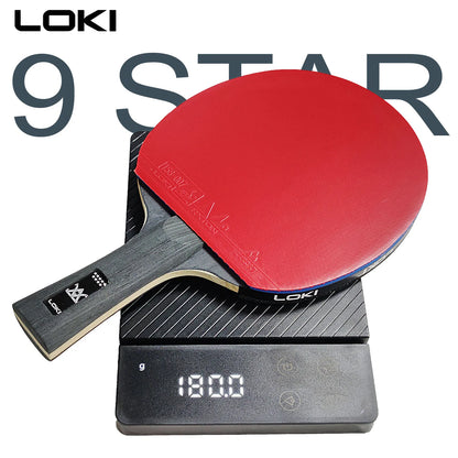 9 Star Table Tennis Racket Professional 5+2 Carbon Ping Pong Paddle 6/7/8/9 Star Ultra Offensive with Sticky Rubbers